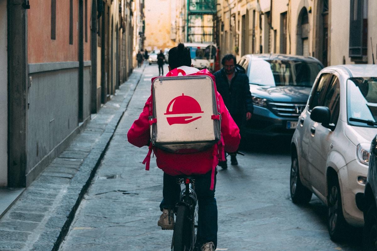 Parcel delivered at a customer doorstep